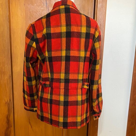 VTG 70s Swanndri John Mack Red 100% Pure Virgin Wool Plaid Performance Jacket - Picture 4 of 8
